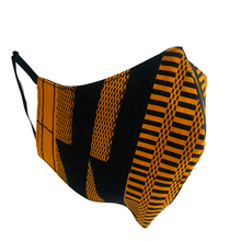 Load image into Gallery viewer, Black Kente Face Mask - D'Aku Designs