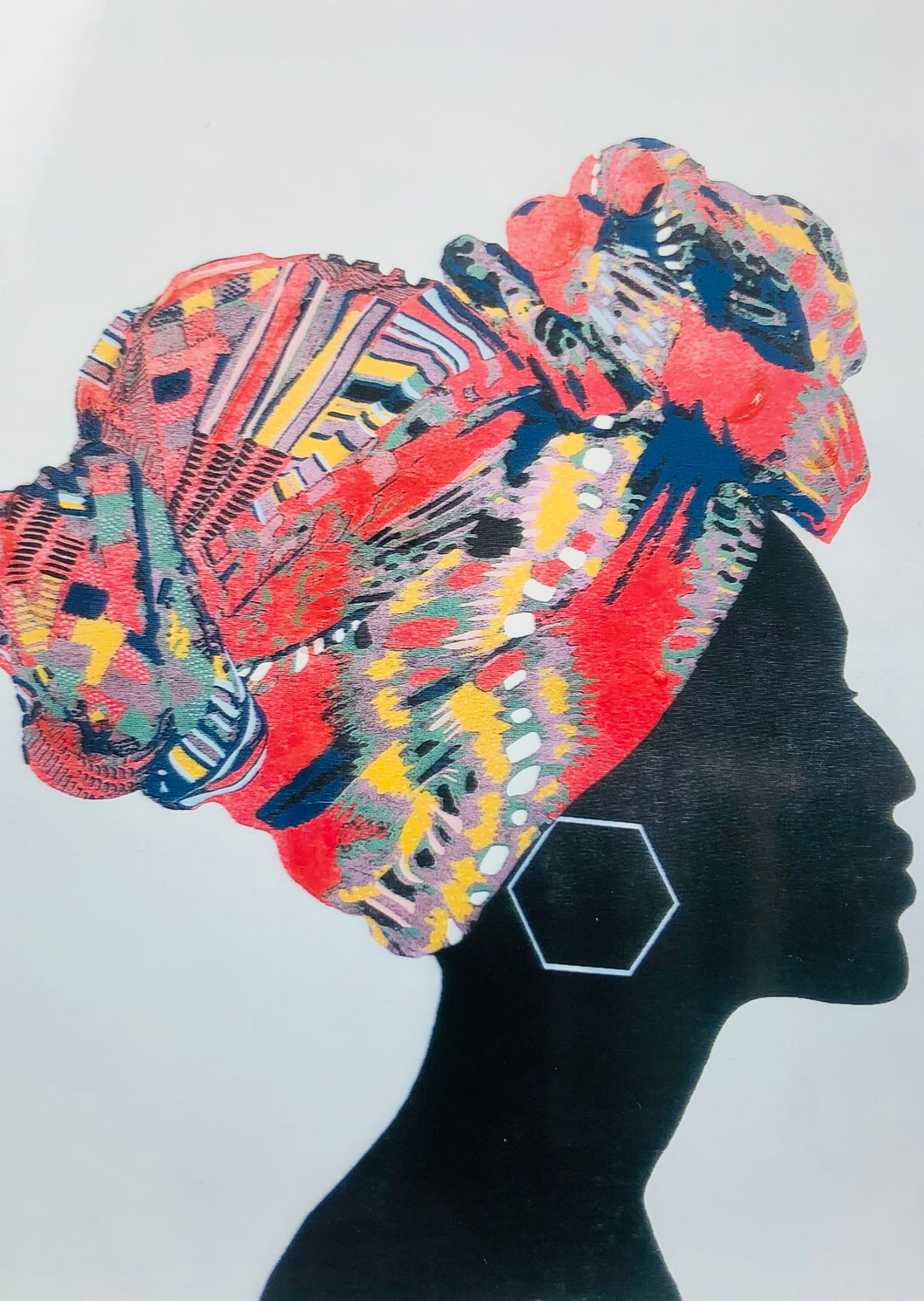 African Head Wrap Greeting Card Print